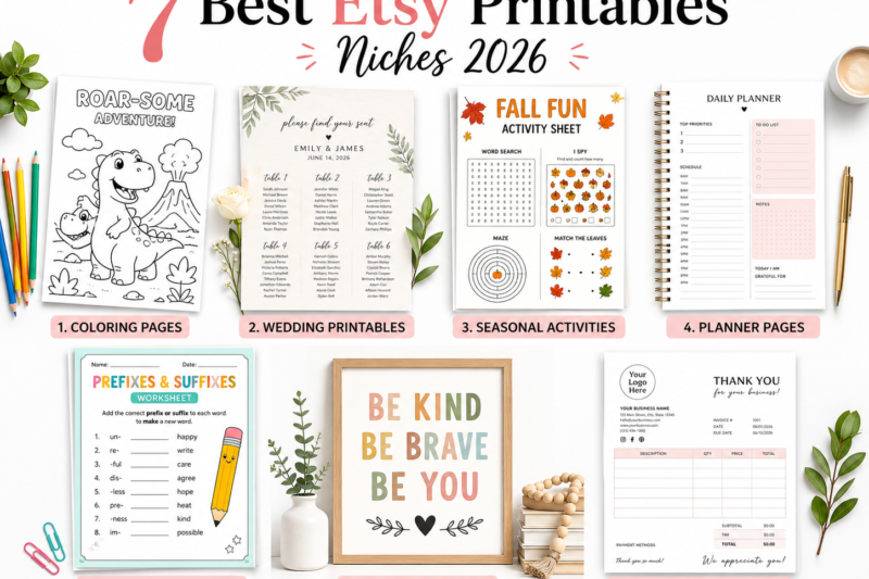 7 Best Etsy Printables Niches in 2026 — Ranked by Demand and Profit Potential