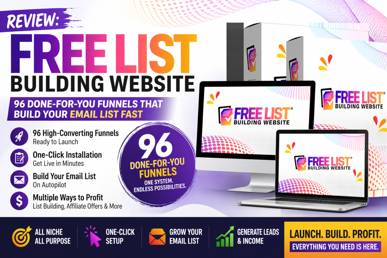 Free List Building Website Review: Build Your Email List Fast with 96 Ready Funnels