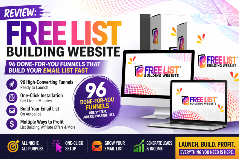 Free List Building Website Review: Build Your Email List Fast with 96 Ready Funnels